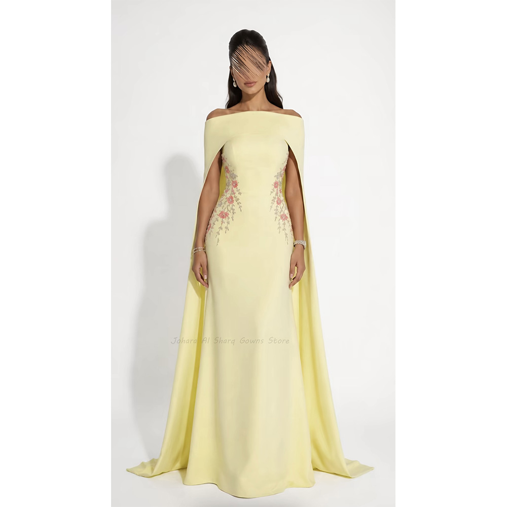 Embroidery Yellow Dress - Lemon Yellow Mermaid Evening Dress with