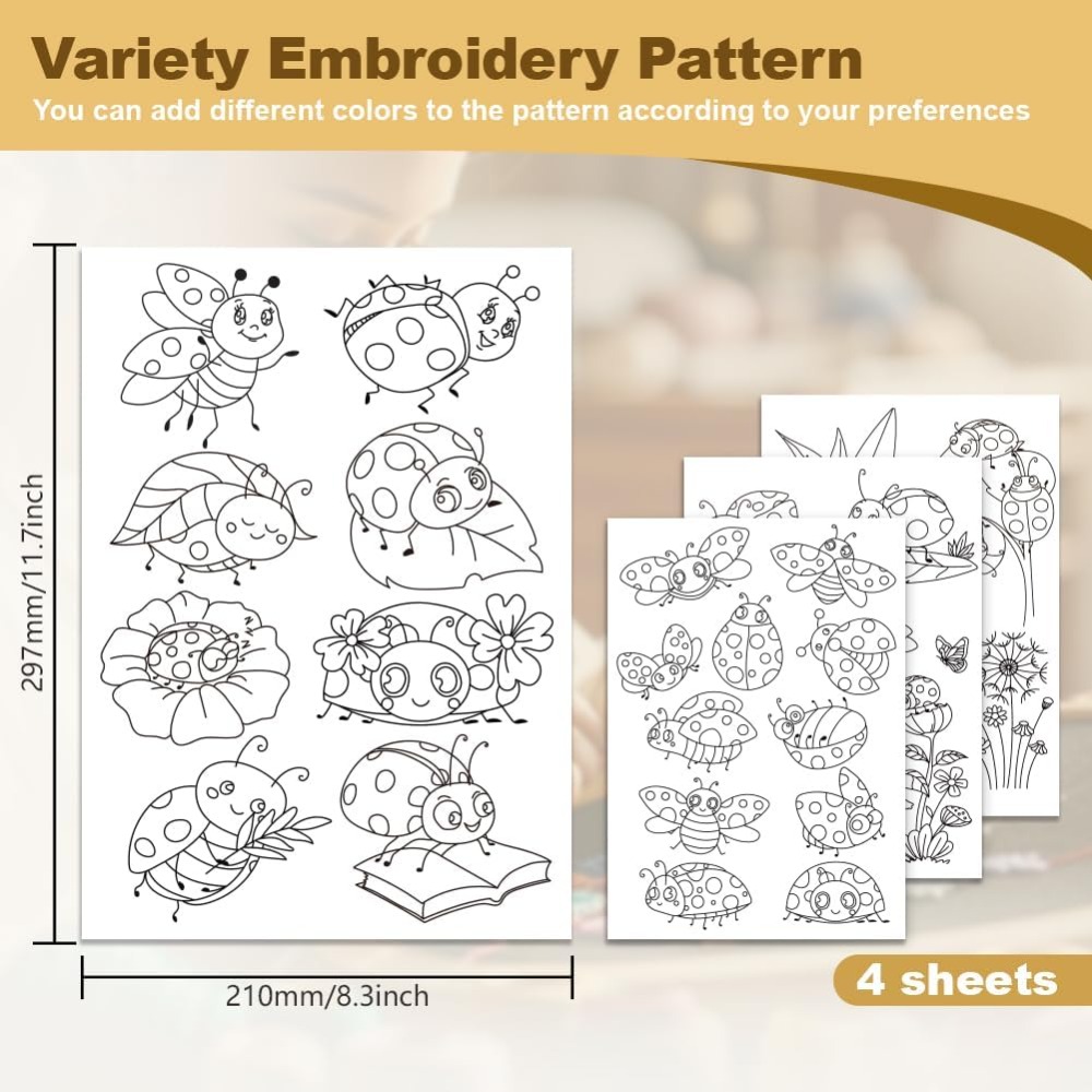 4 Sheets 11.6x8.2 Inch Stick a - đánh giá và giá Embroidery Lady Bug