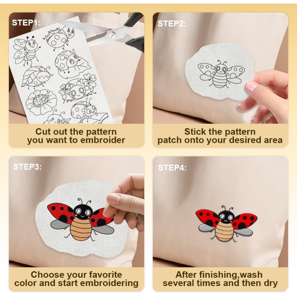 4 Sheets 11.6x8.2 Inch Stick a - đánh giá và giá Embroidery Lady Bug