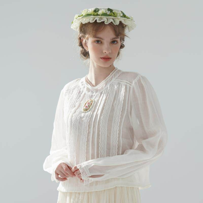 100cmBust 100%Ramie Thin White - đánh giá và giá Embroidery Rose