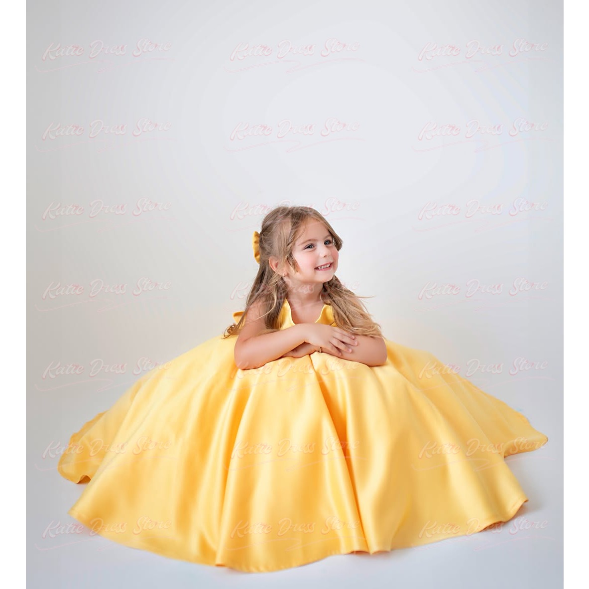Yellow Customized Satin Flower - đánh giá và giá Embroidery Yellow Dress
