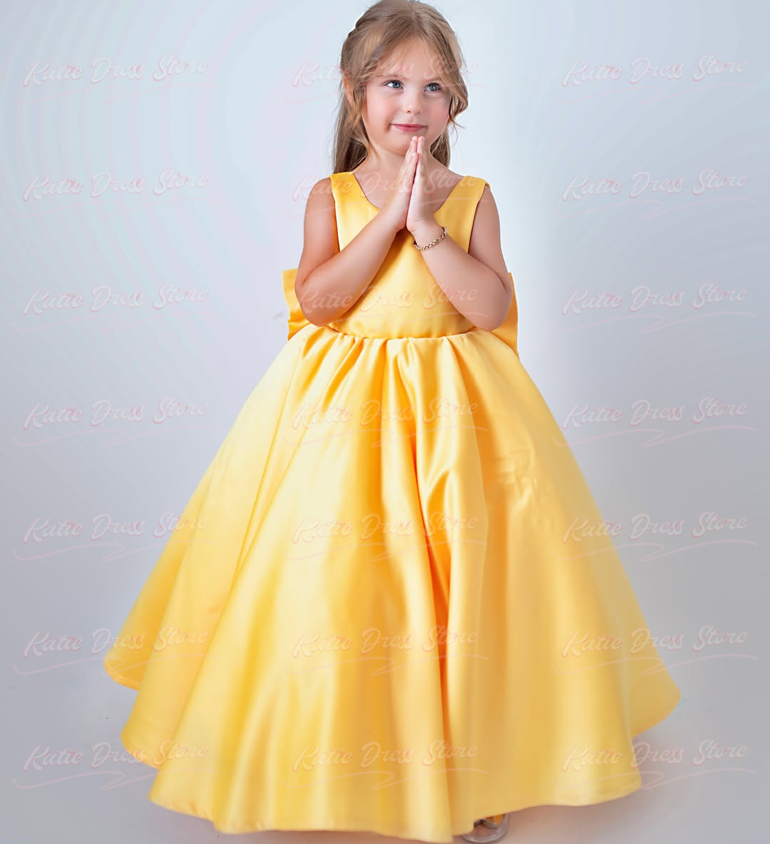 Yellow Customized Satin Flower - đánh giá và giá Embroidery Yellow Dress
