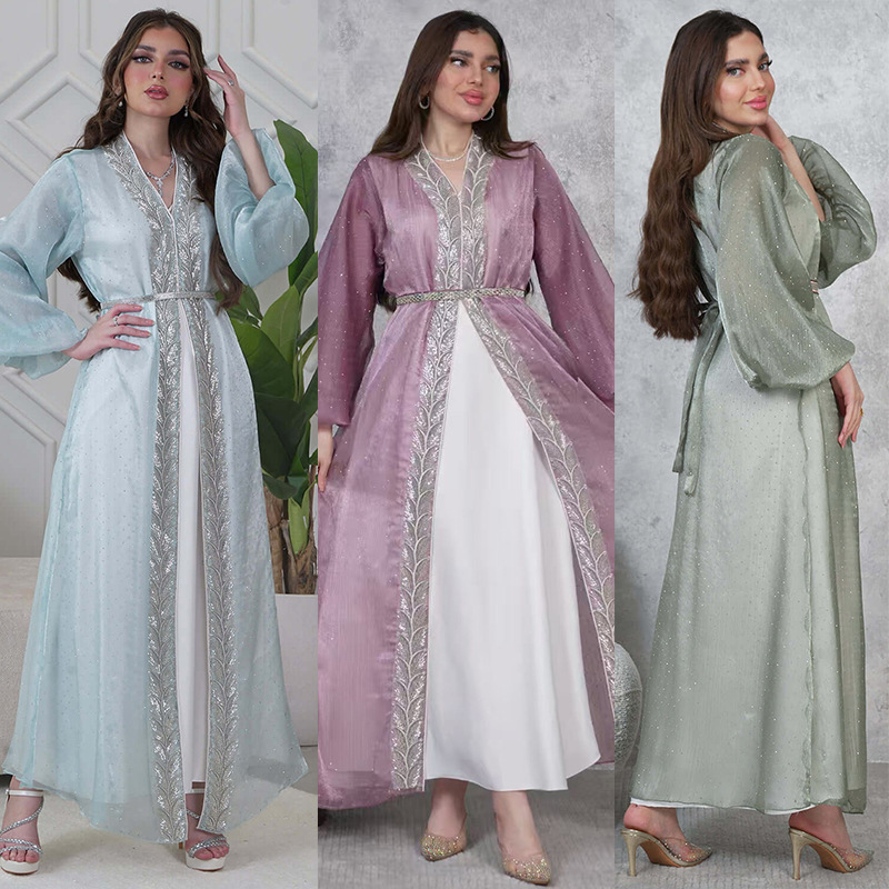 2PCS Muslim Women Dress Dubai  - đánh giá và giá Embroidery Kebaya
