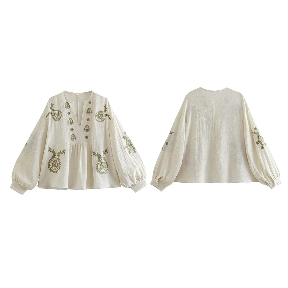 Womens New Loose Cotton Embroi - đánh giá và giá Embroidery Cotton Shirt