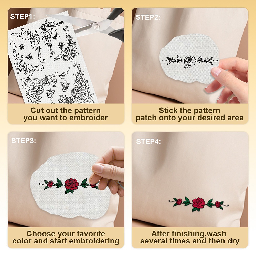 38Pcs Rose Lace 4 Sheets Water - đánh giá và giá Embroidery Rose