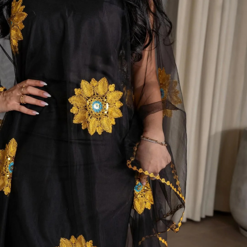 Women Floral Embroidered Maxi  - đánh giá và giá Embroidery Yellow Dress