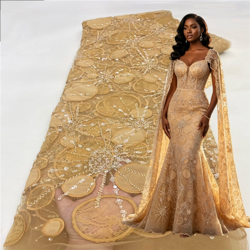 Luxury African Sequins Embroid - đánh giá và giá Embroidery Yellow Dress