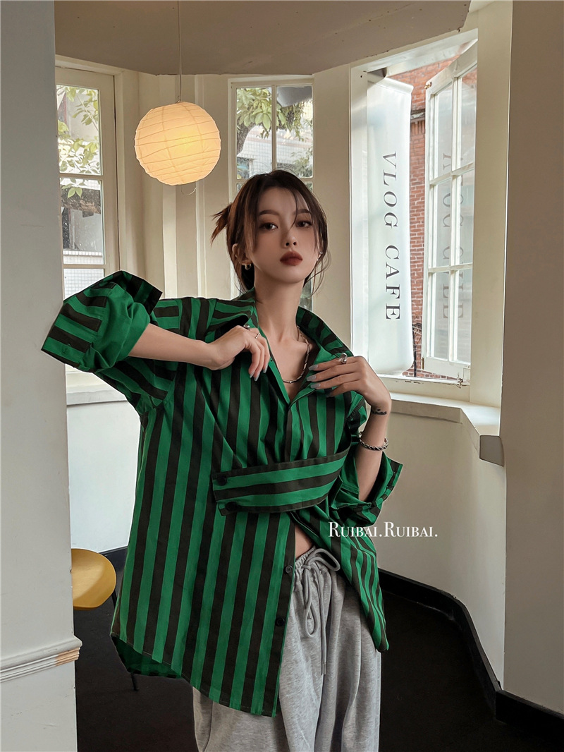 Áo sơ mi sọc kiểu Hàn Quốc, th - đánh giá và giá Embroidery Online