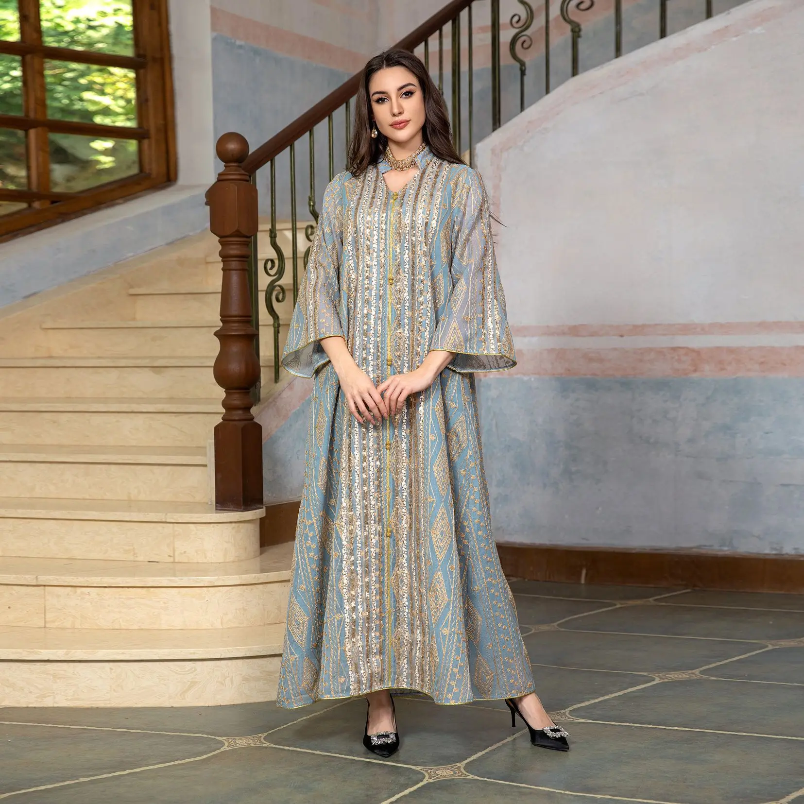Eid Abaya Embroidery Sequin Me - đánh giá và giá Embroidery Kebaya